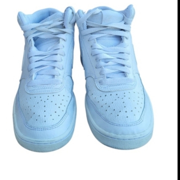 Nike Court Vision White Leather Mid Top Athletic Tennis Shoe Sneaker Women 6 - Picture 5 of 11